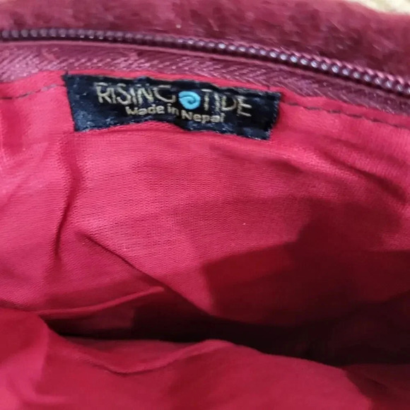 Rising Tide Boiled Wool Art Floral Boho Small Wallet Bag - Picture 5 of 5